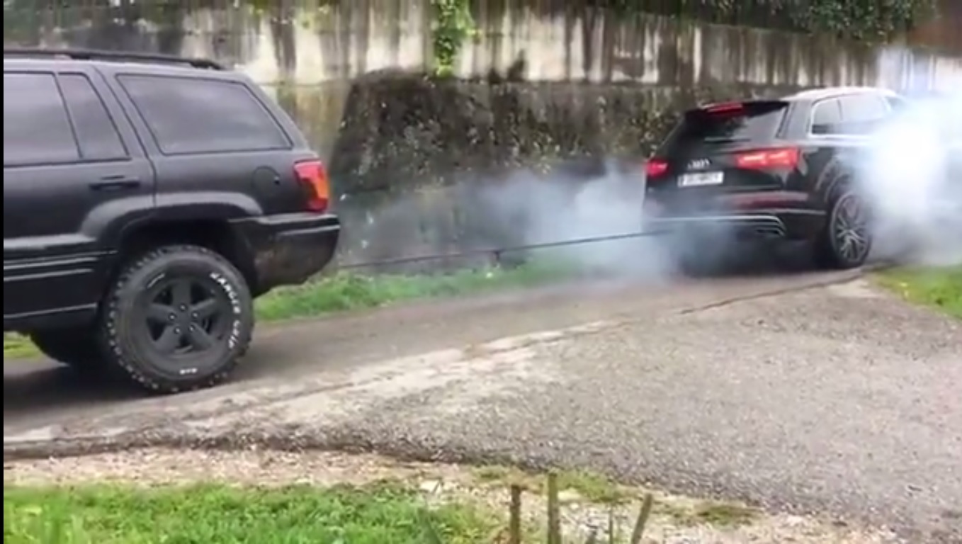 Audi SQ7 vs Jeep Grand Cherokee pojedynek w przeciąganiu
