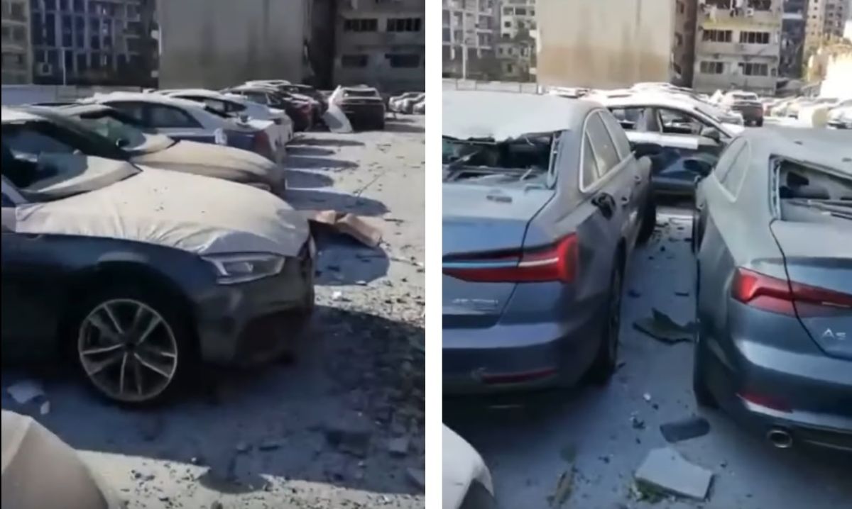 Bejrut salon Audi po wybuchu