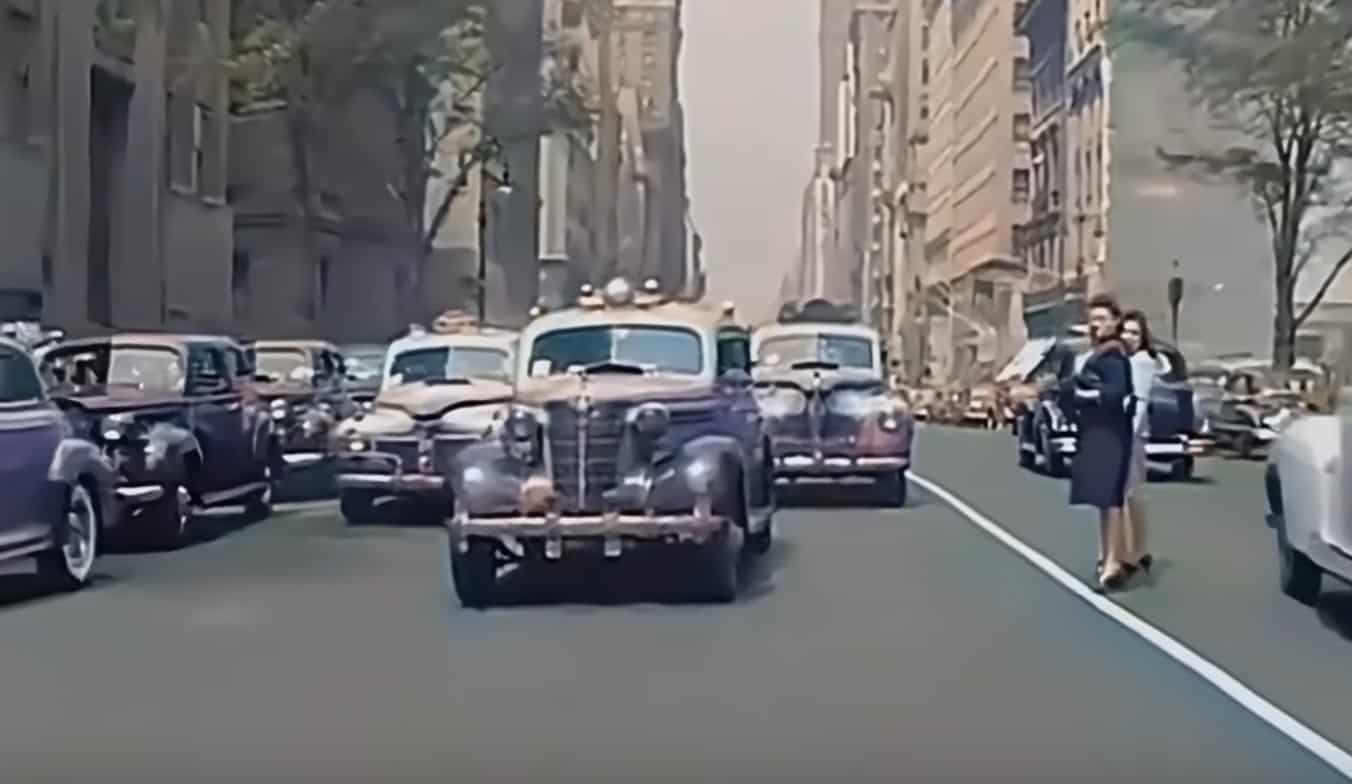 Ruch uliczny Nowego Jorku - lata 40.