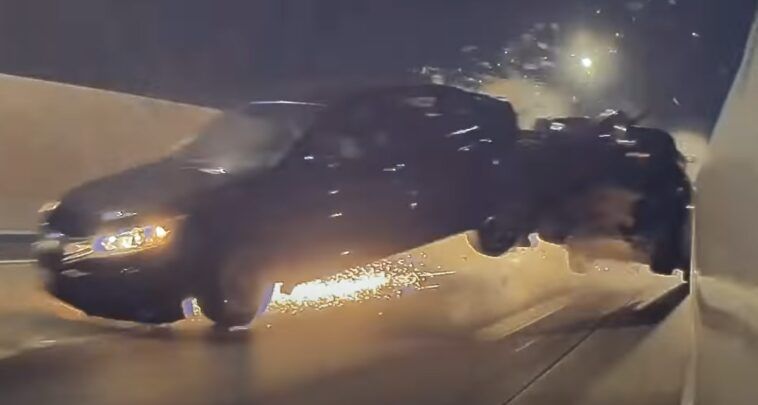 Challenger crash on the freeway