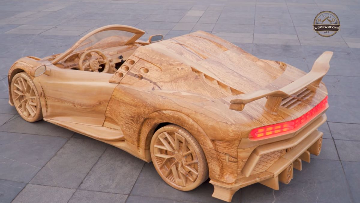 mini-bugatti wykonane z drewna