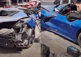 Chevrolet Corvette C8 rozbity w Dubaju