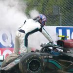 Bottas and Russell crash Imola 2021