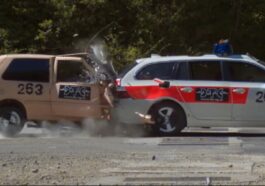Zderzenie policyjnego BMW z Fiatem Uno