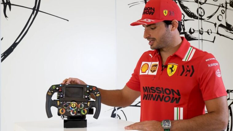 Carlos Sainz steering wheel Ferrari