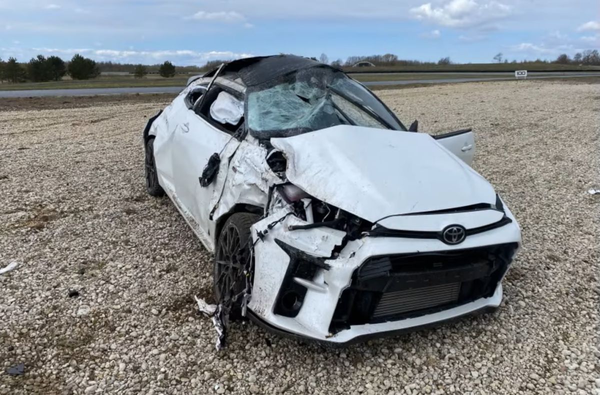 Toyota GR Yaris crash on the track