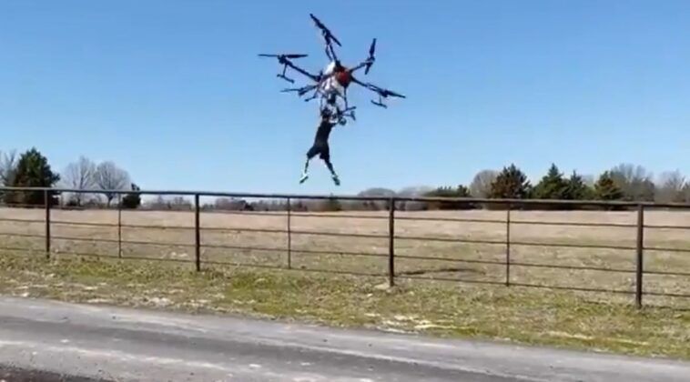 Kid with quadrocopter crash