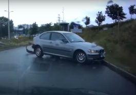 Poślizg kierowcy w BMW
