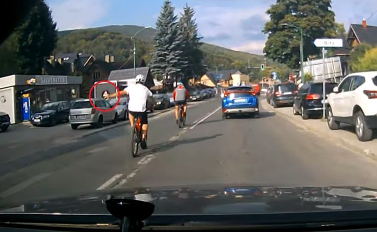 Lekkomyślne zachowanie rowerzystów w Szczyrku