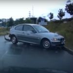 Poślizg kierowcy w BMW
