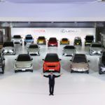 Akio Toyoda with concept cars