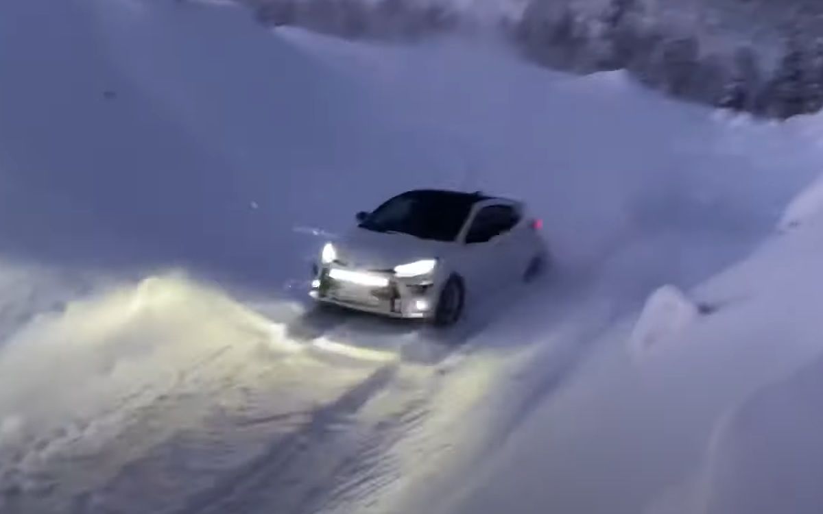 Toyota GR Yaris on the snow