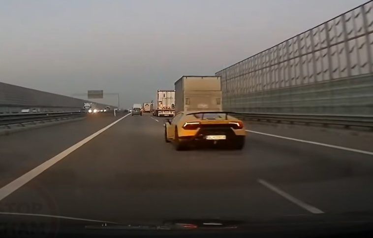 Nerwowy kierowca Lamborghini