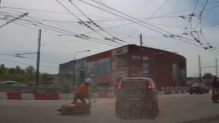 Wywrócenie na skuterze