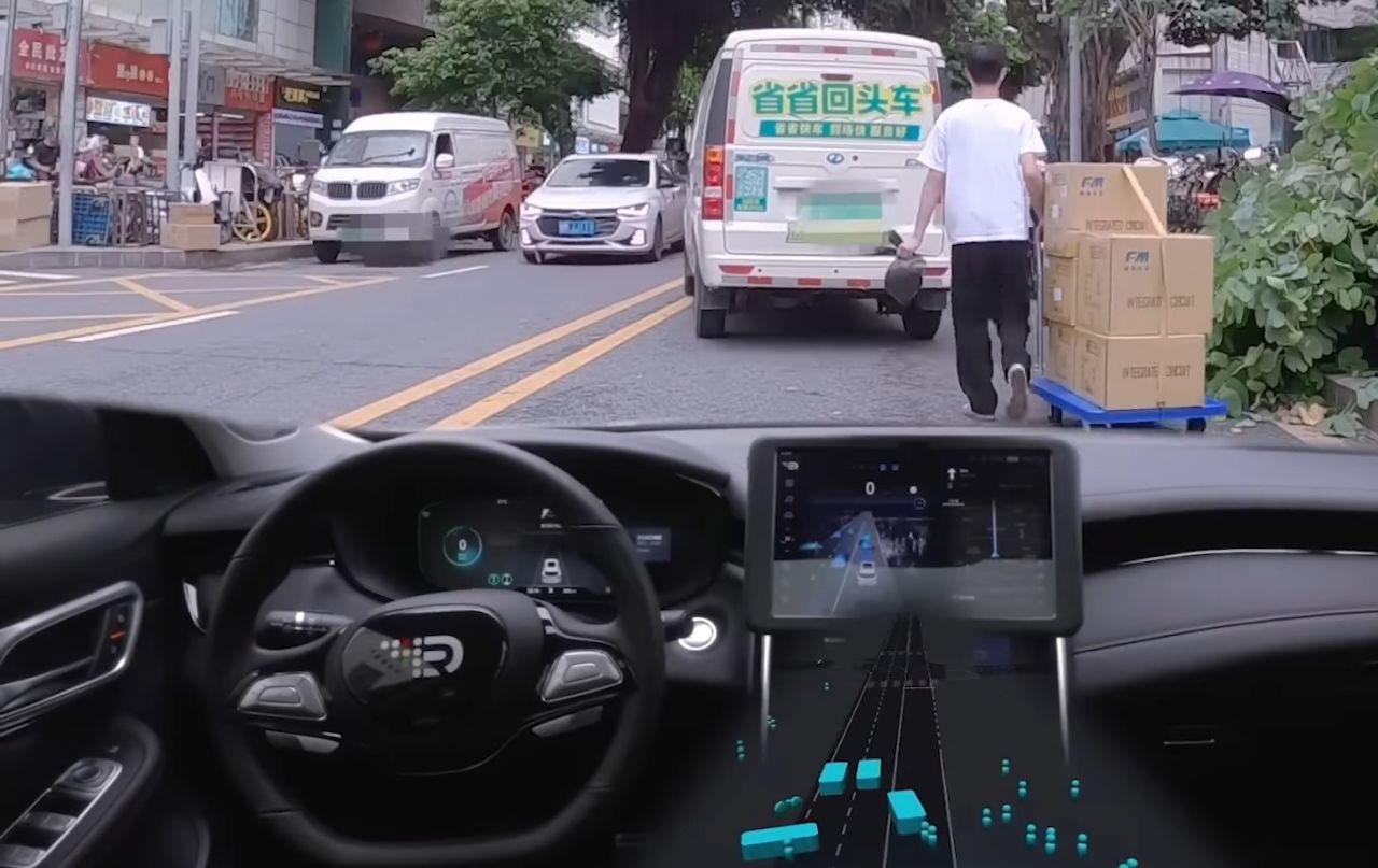Autonomiczny samochód w chińskim mieście