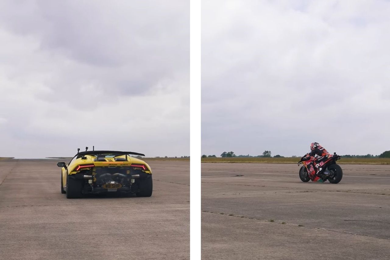 Lamborghini Huracan (1100 KM) kontra ścigacz MotoGP