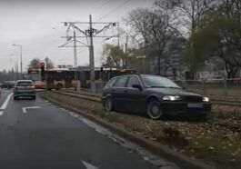 Brawurowa jazda zakończona na torach tramwajowych