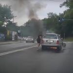 Pożar auta w Skawinie