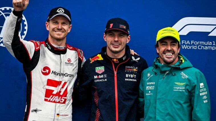 Nico Hulkenberg, Max Verstappen i Fernando Alonso